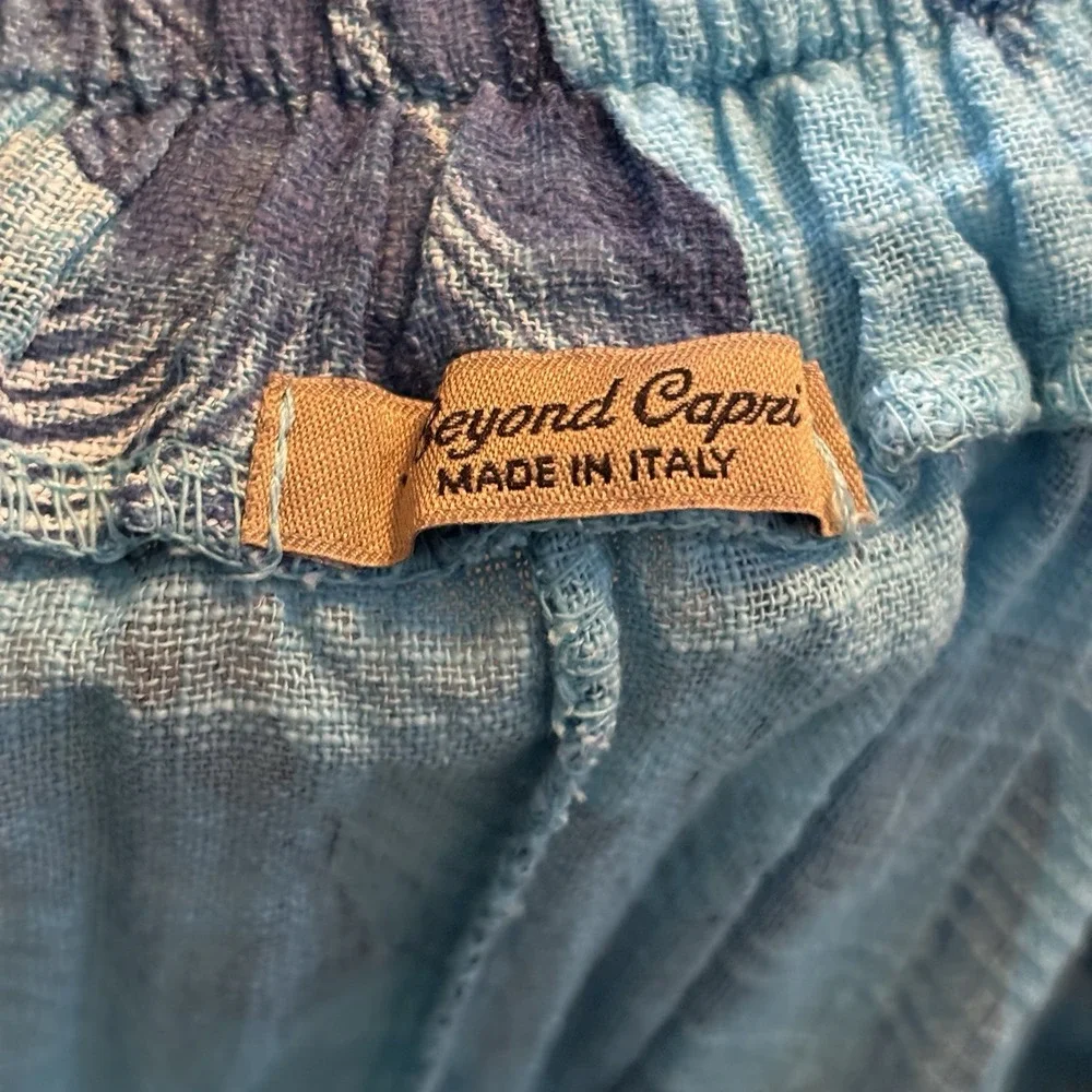 Beyond Capri Woven Maxi Skirt Womens Blue Abstract Resortwear Vacation Beach - Picture 6 of 12